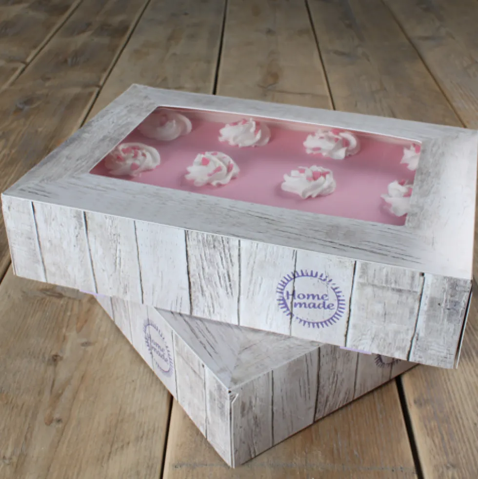 Pack de 2 Cajas Rectangulares para Tarta Home Made 36x24,5cm