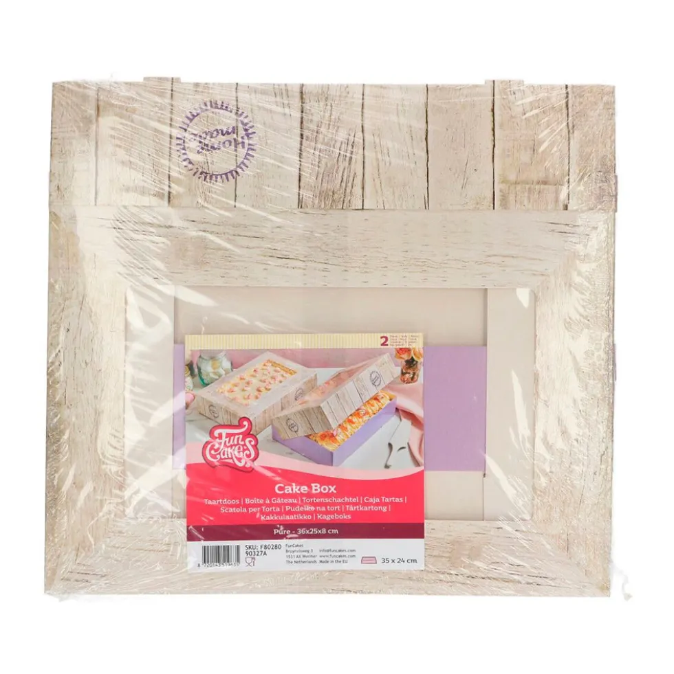 Pack de 2 Cajas Rectangulares para Tarta Home Made 36x24,5cm