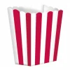 Pack de 5 cajitas para palomitas rojas y blancas