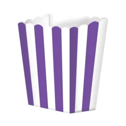 Pack de 5 cajitas para palomitas violetas y blancas