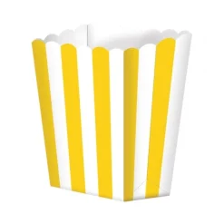 Pack de 5 cajitas para palomitas amarillas y blancas