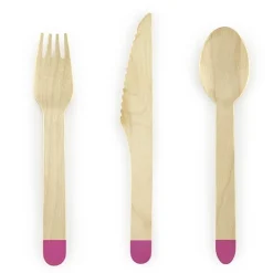 Pack de 18 Cubiertos de Madera Modelo Aloha