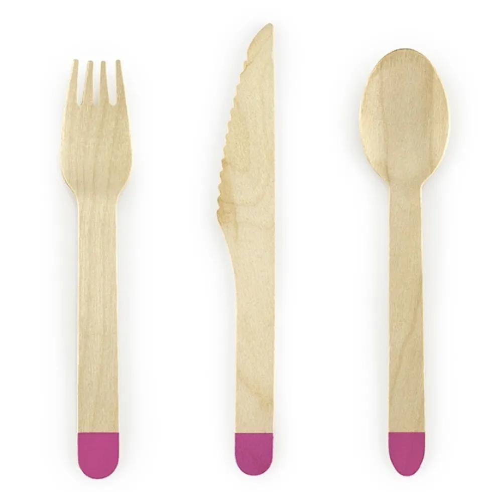 Pack de 18 Cubiertos de Madera Modelo Aloha