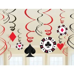 Pack de 12 Decoraciones colgantes Poker