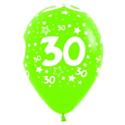 Pack de 12 globos 30 años multicolores