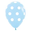 Pack de 10 globos azules con lunares blancos