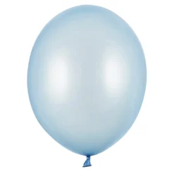Pack de 10 Globos de Látex Azul Bebé Metálico