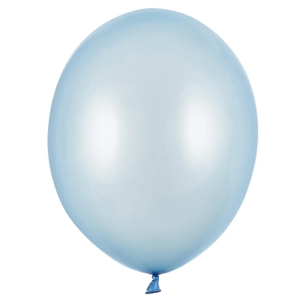 Pack de 10 Globos de Látex Azul Bebé Metálico