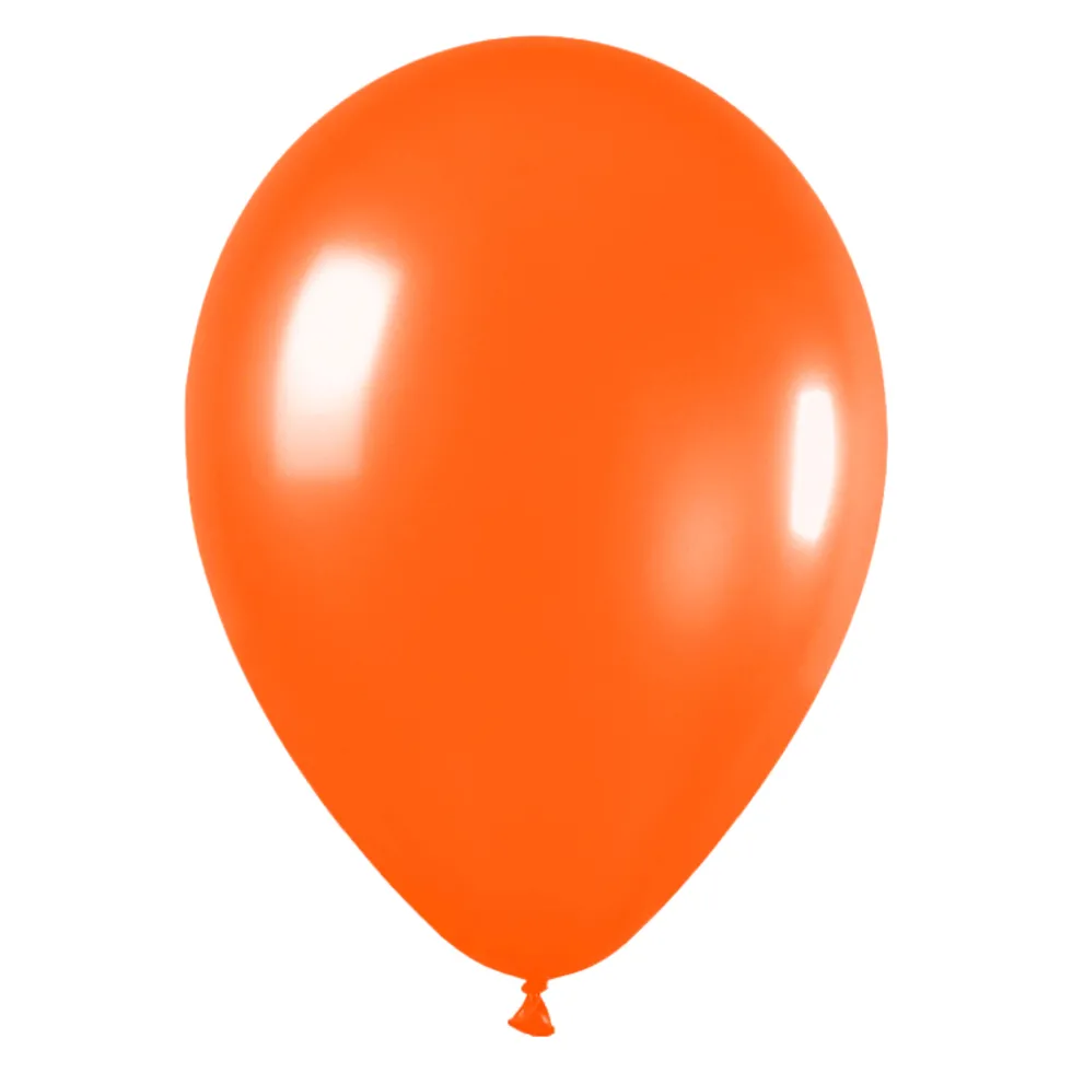 Pack de 50 Globos de Látex Naranja Metalizado