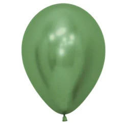 Pack de 10 Globos de Látex Verde Botella Metálico
