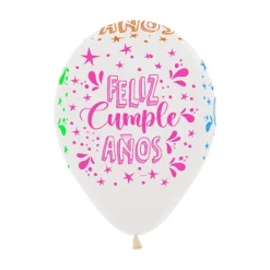 Pack de 12 Globos Feliz Cumpleaños Dúo Fantasía 30 cm