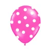 Pack de 6 Globos Fucsias con Lunares Blancos 30 cm