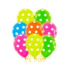 Pack de 12 Globos Neón con Lunares Blancos