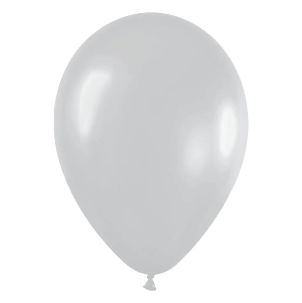 Pack de 100 Globos Plata Satinada 12cm