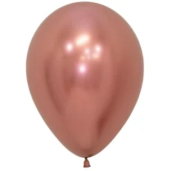 Pack de 12 Globos Reflex Oro Rosado 30 cm