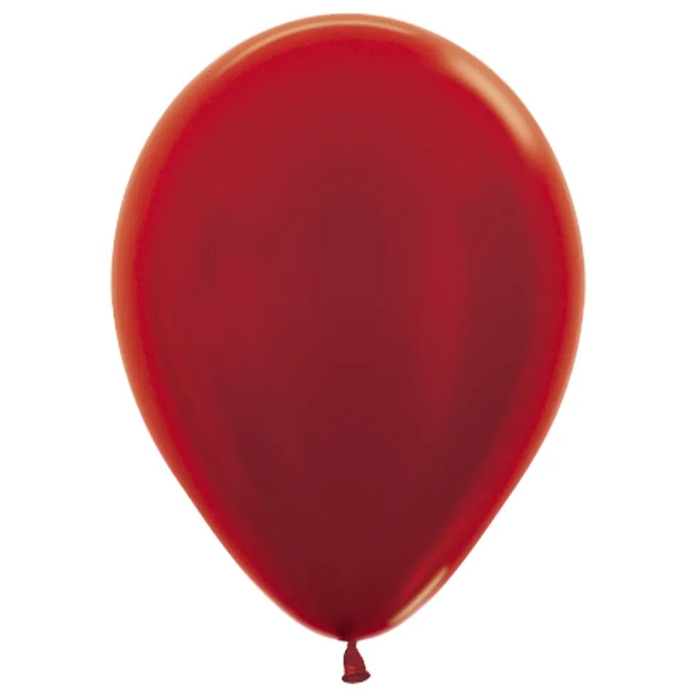 Pack de 12 Globos Rojo Metalizado 30 cm