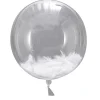 Pack de 3 Globos Transparentes con Plumas en el Interior 45 cm.