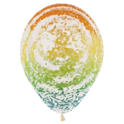Pack de 12 Globos Transparentes Grafiti Arcoiris 30 cm