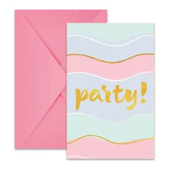 Pack de 6 Invitaciones Fiesta Elegante