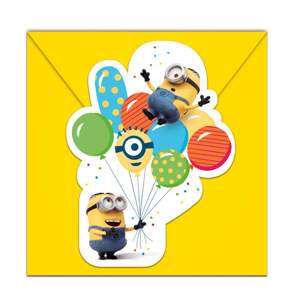 Pack de 6 Invitaciones Minions Party