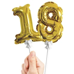 Pack de 12 Mini Globos de foil números dorados