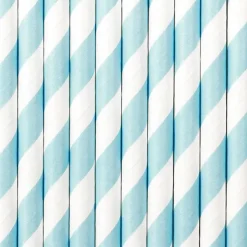 Pack de 10 Pajitas de Papel Azul Claro