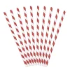 Pack de 10 Pajitas de Papel Rayas Rojas