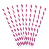 Pack de 10 Pajitas de Papel Rayas Fucsias