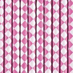 Pack de 10 Pajitas de Papel Rombos Rosas