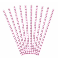 Pack de 10 Pajitas de Papel Rombos Rosas