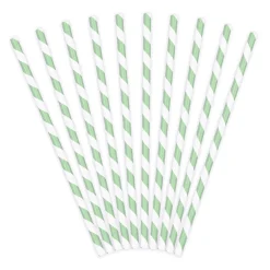 Pack de 10 Pajitas Rayas Verdes