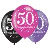 Pack 6 Globos Brillantes 50 Cumpleaños