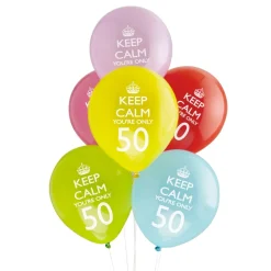 Pack 8 globos Keep Calm 50th