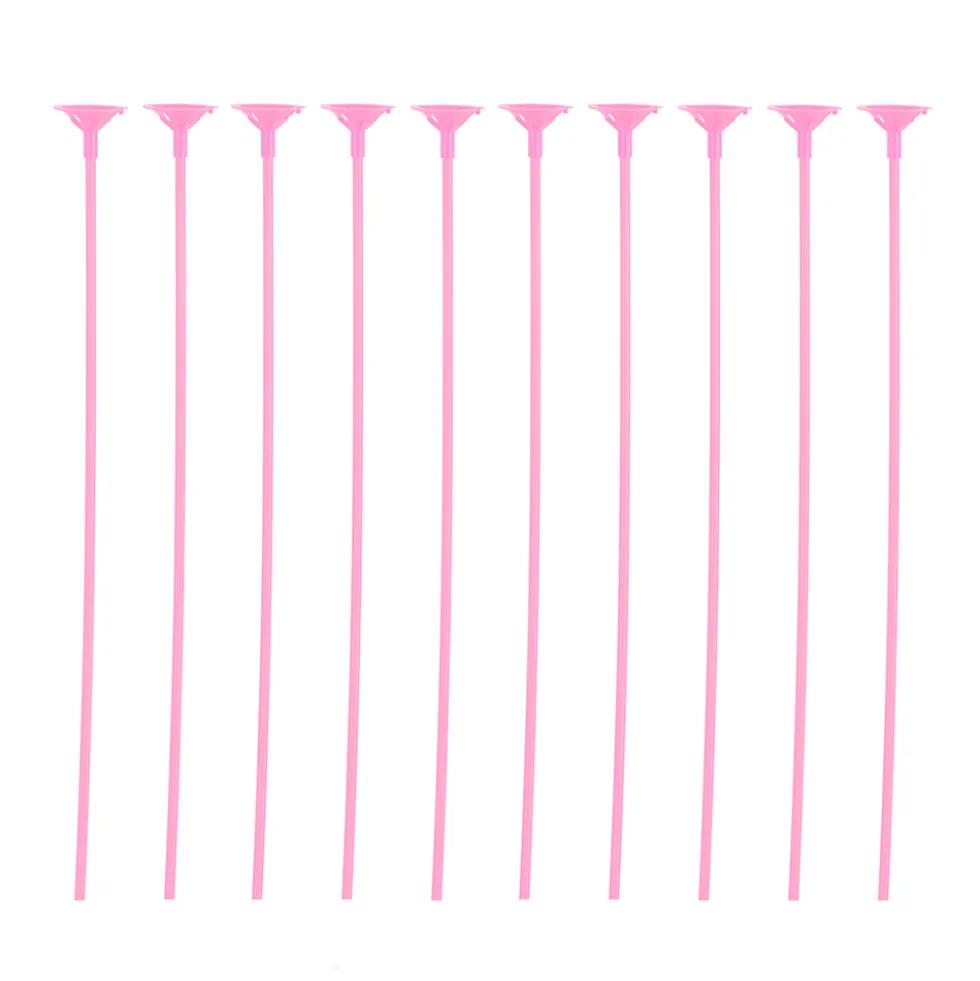 Pack 10 Palitos con Soporte para Globos Color Rosa