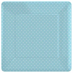 Pack 8 platos azules con lunares