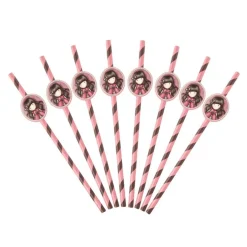 Pajitas de Papel Gorjuss Rosas 8 ud