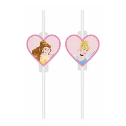 Pajitas de Papel Princesas Disney 4 ud