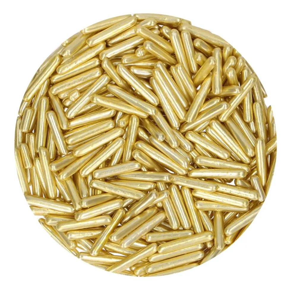 Palitos de Azúcar Amarillo Oro Metalizado XL 70 gr - Funcakes