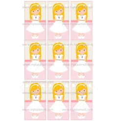 Papel de Azúcar Comunión Niña Modelo W Rectangular