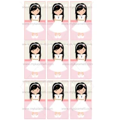 Papel de Azúcar Comunión Niña Modelo V Rectangular