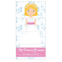 Papel de Azúcar Comunión Niña Modelo B Rectangular