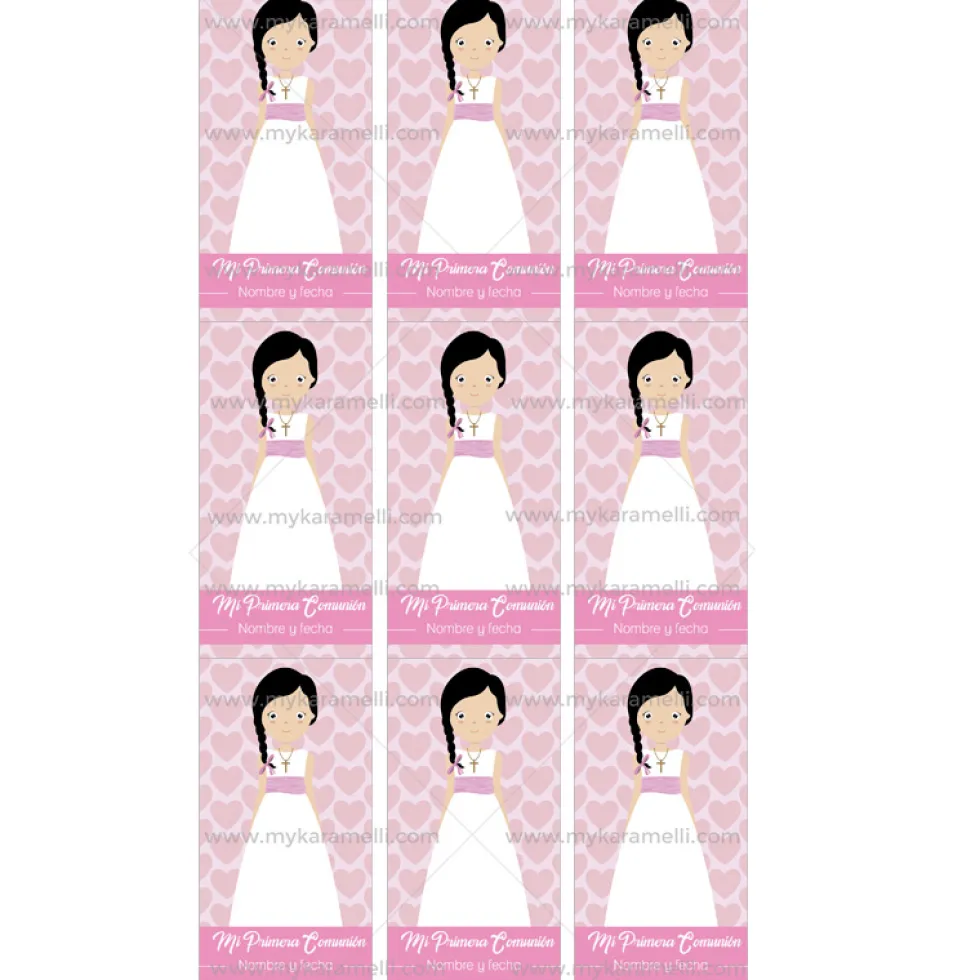 Papel de Azúcar Comunión Niña Modelo M Rectangular