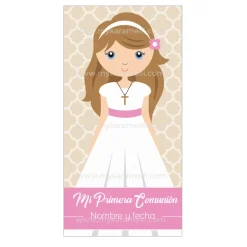 Papel de Azúcar Comunión Niña Modelo G Rectangular