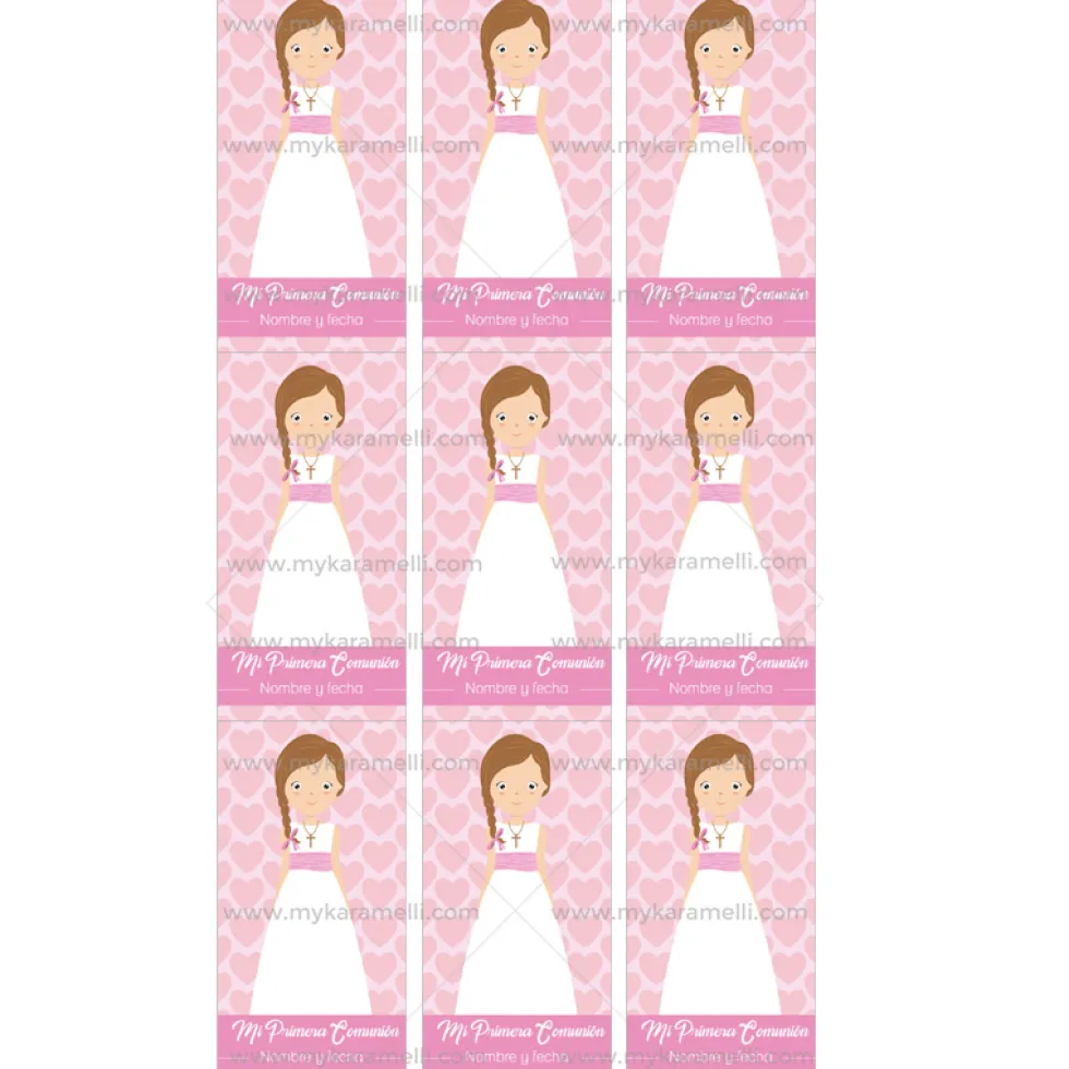 Papel de Azúcar Comunión Niña Modelo O Rectangular