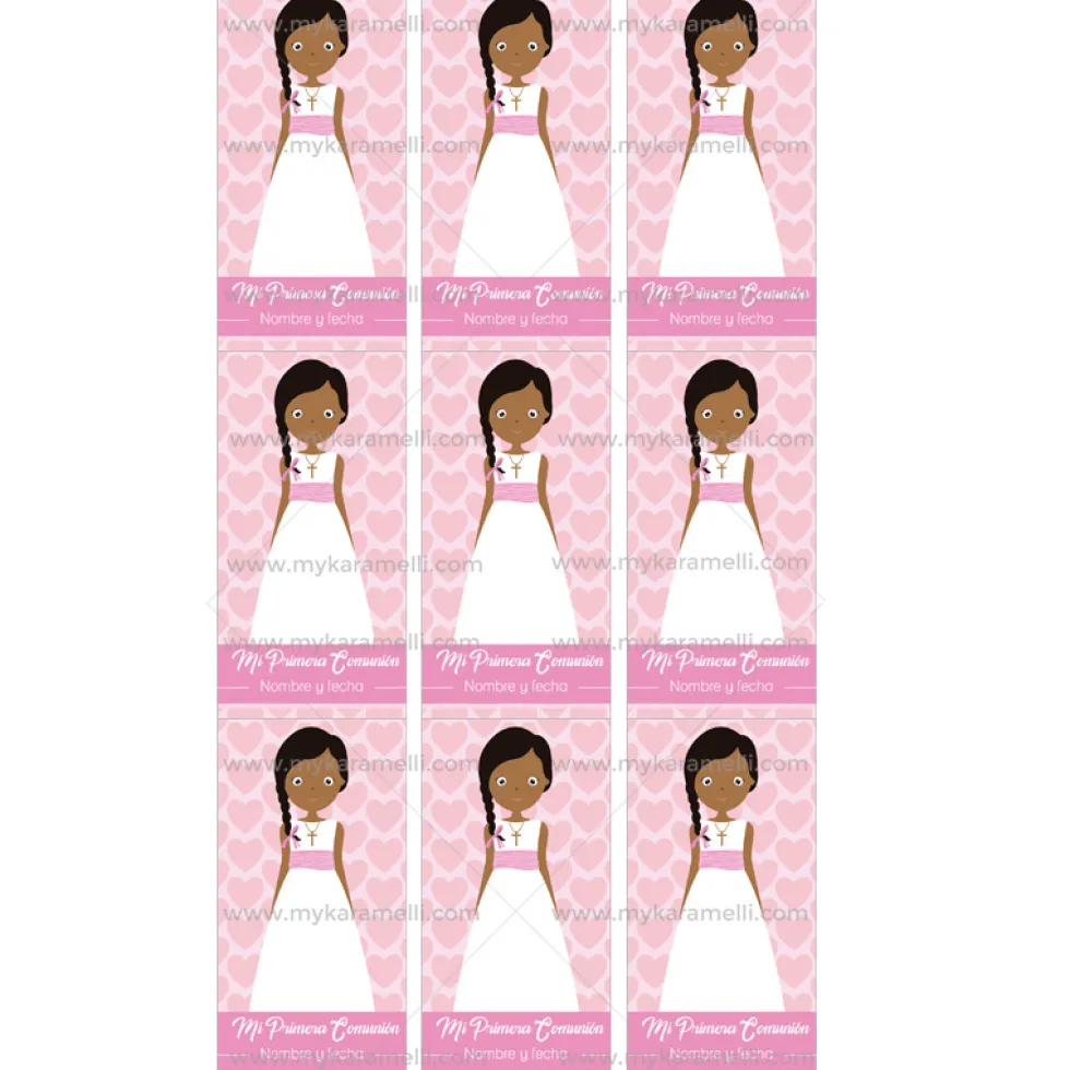Papel de Azúcar Comunión Niña Modelo P Rectangular