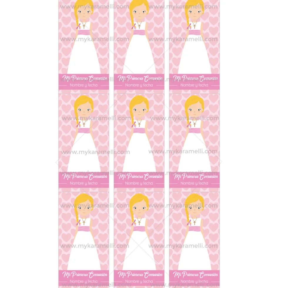 Papel de Azúcar Comunión Niña Modelo N Rectangular