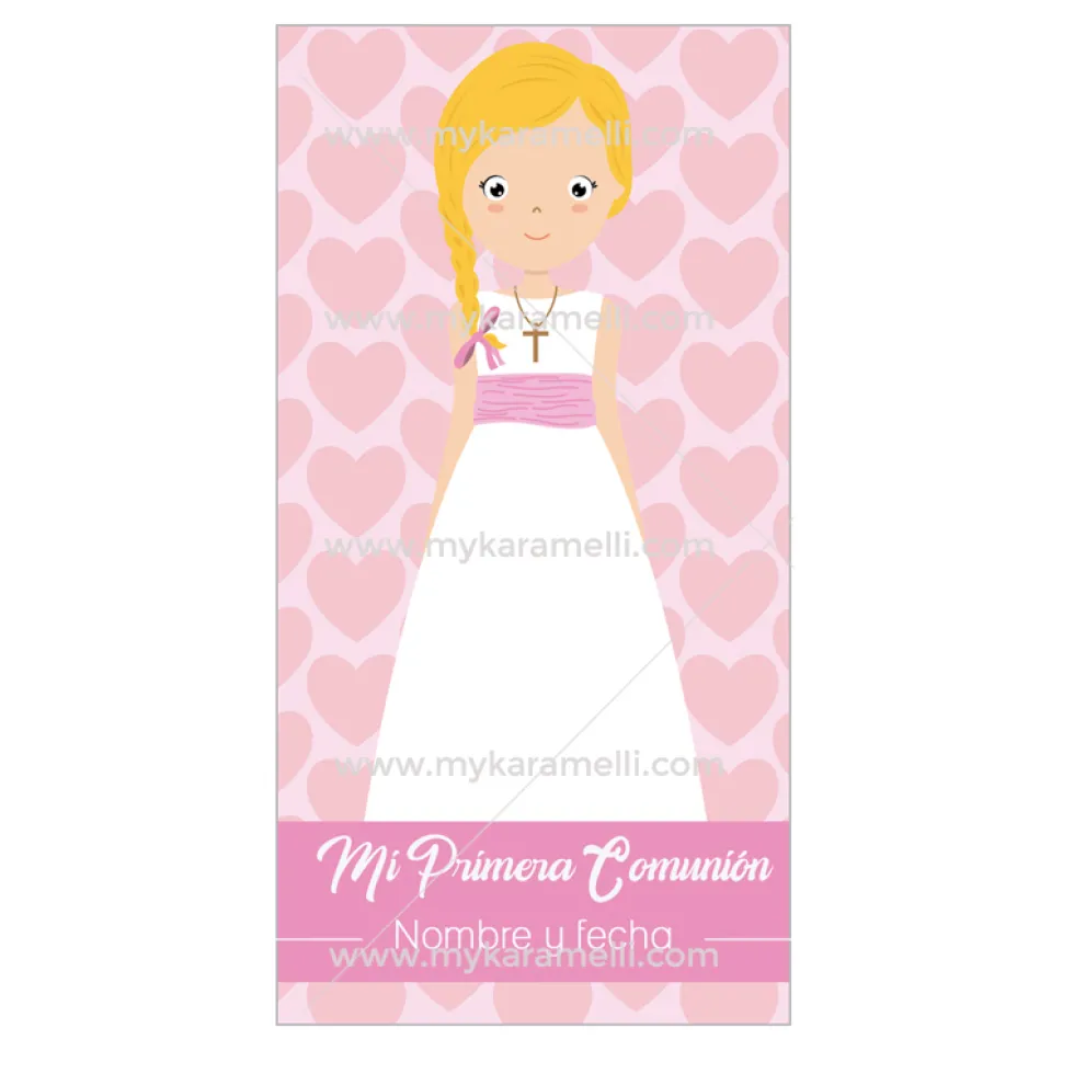 Papel de Azúcar Comunión Niña Modelo N Rectangular