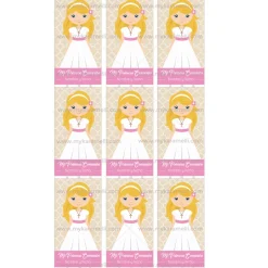 Papel de Azúcar Comunión Niña Modelo F Rectangular