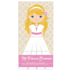 Papel de Azúcar Comunión Niña Modelo F Rectangular