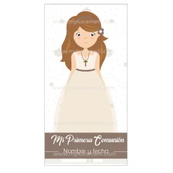 Papel de Azúcar Comunión Niña Modelo K Rectangular